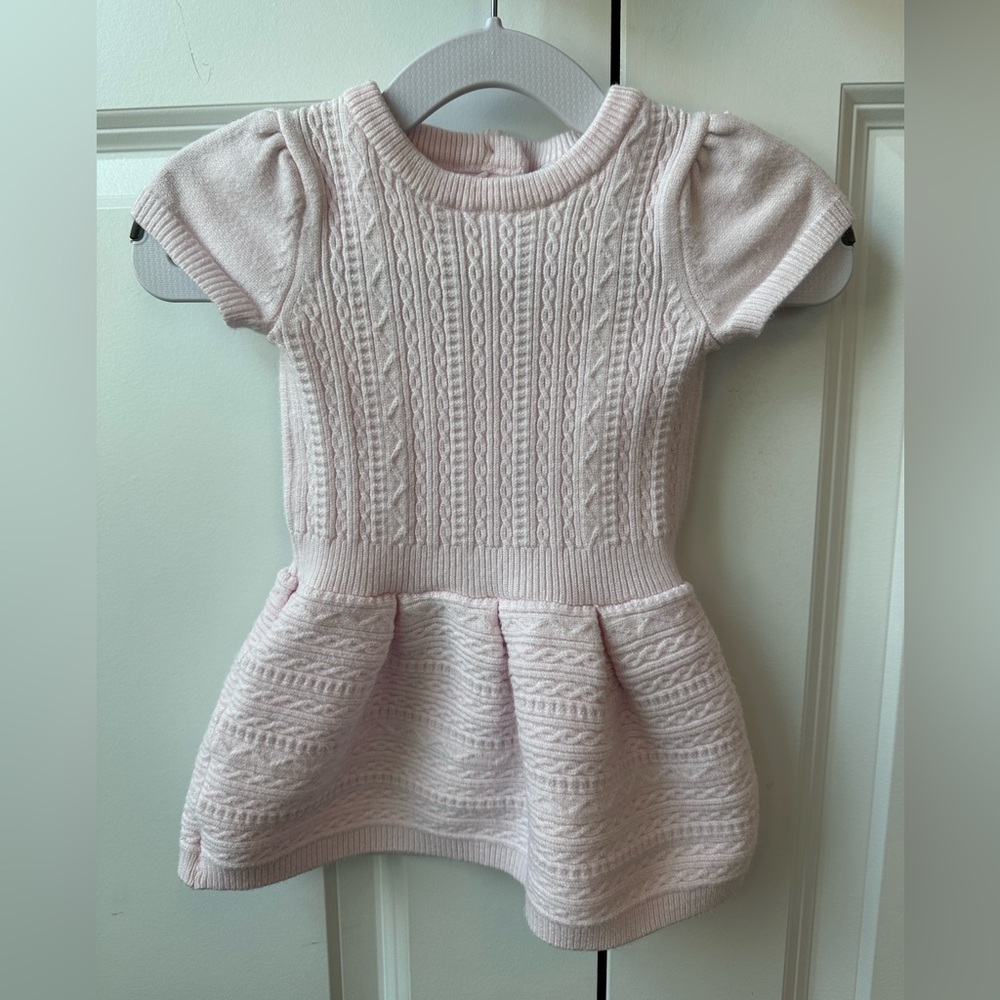 Janie and Jack Petal Pink Cable Knit Sweater Dress (Size 6-12 Months)